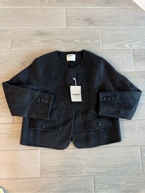 HEMI BLURR Brushed Wool Boxy Coat Size Large NWT